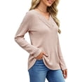 thumbnail image 4 of UVN V Neck Blouses for Women Button Long Sleeve Shirts Dressy Casual Fall Sweaters Tunic Tops, 4 of 9