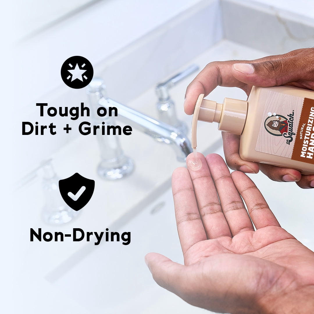 Dr. Squatch Liquid Hand Soap, Natural Moisturizing Hand Wash, Wood Barrel Bourbon, 8 fl oz