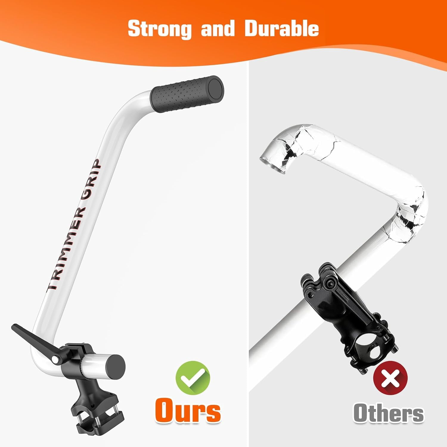 Upgraded Weed Eater Handle Extension, Ergonomic String Trimmer Grip Handle for Weed Trimmer & Weed Wacker, Adjustable Aluminum Trimmer Handle Attachment for Lawn Care