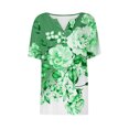 thumbnail image 3 of Blusas de Manga Corta para Mujeres Impresas Cuello Redondo Casual, Top de Algodón de Imitación para el Hogar Y el Uso Diario, 3 of 5