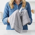 thumbnail image 5 of REGALWOVEN 100% Cotton Striped Kitchen Towels, 2 Pack Soft Absorbent Dish Towels Black 26" x 18", 5 of 7