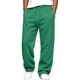 thumbnail image 2 of Hsovts Mens Oversized Baggy Sweatpants Wide Leg Design Soft Fleece Loungewear Pockets Ideal For Gym And Outdoor Activities Dark Green 2xL, 2 of 7