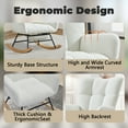 thumbnail image 5 of SENCHO GINSYTALIOR Rocking Chair Nursery with Foot Rest,Upholstered Glider Chair with High Backrest, Rocker Accent Armchair with Solid Wood Legs for Nursery Bedroom Living Room（Beige）, 5 of 8