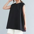 thumbnail image 4 of Vestidos Casuales Para Mujer, Blusas De Mujer De Moda Camisa de mujer con cuello redondo, sin mangas y espalda de lino, 4 of 9