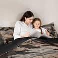 thumbnail image 5 of Feelyou Deer Moose Queen Comforter Set, Brown Wooden Cabin Bedding Comforter Set, 3pcs, 5 of 8