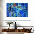 thumbnail image 3 of Elephant Stock Royal Blue Abstract Wall Art - Horizontal Canvas Wall Art - Living Room Wall Decor - Abstract Canvas - Blue And Turquoise Decor - 39" x 26", 3 of 8