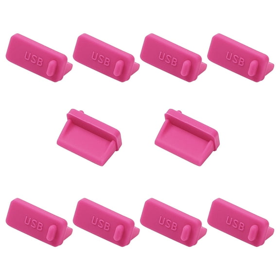 Cellphone PC Silicone Female End USB Port Cover Cap Anti Dust Protector Red 10 PCS