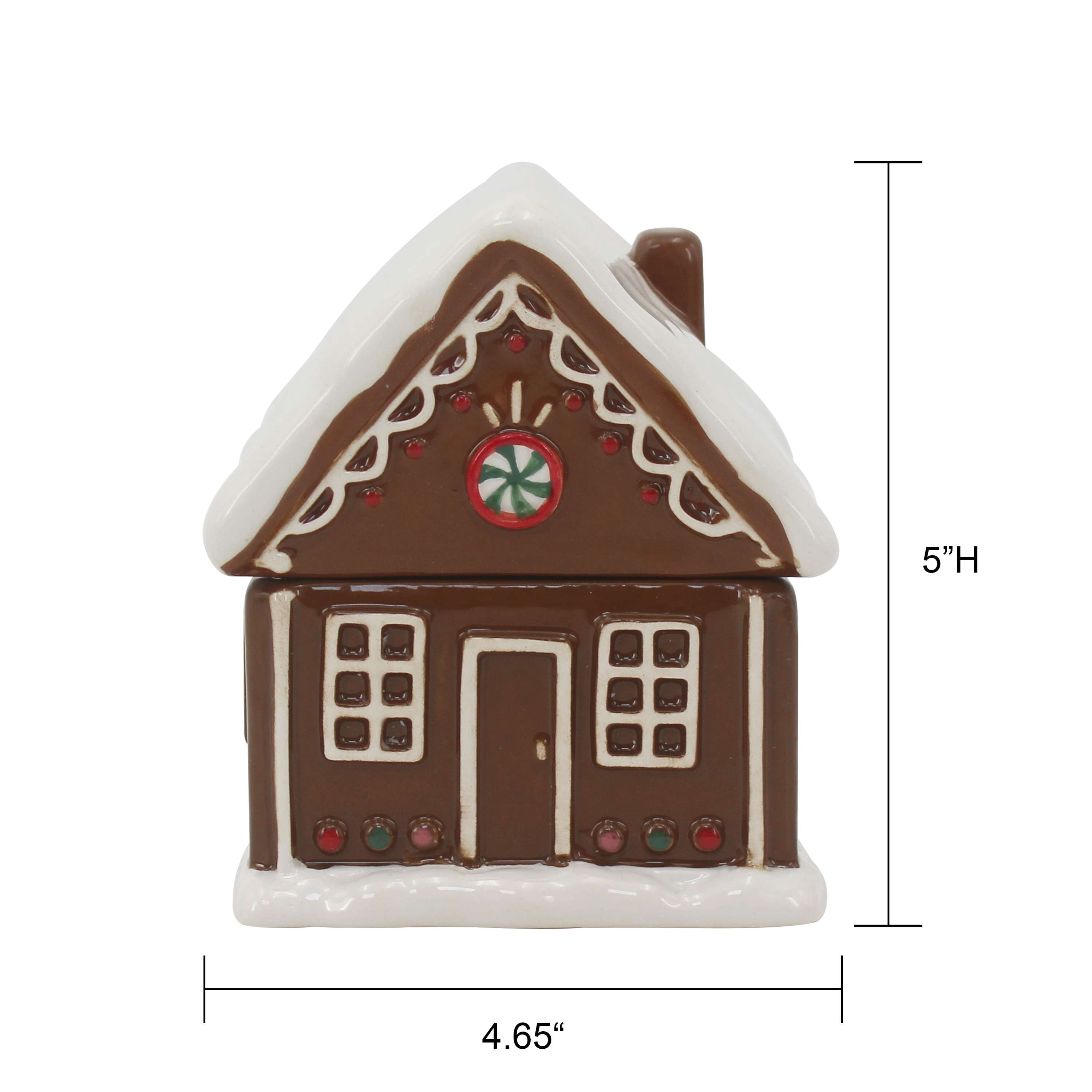 Mainstays 2-Wicks Gingerbread House Ceramic Scented Jar Candle, Holiday Gingerbread, 7.5oz