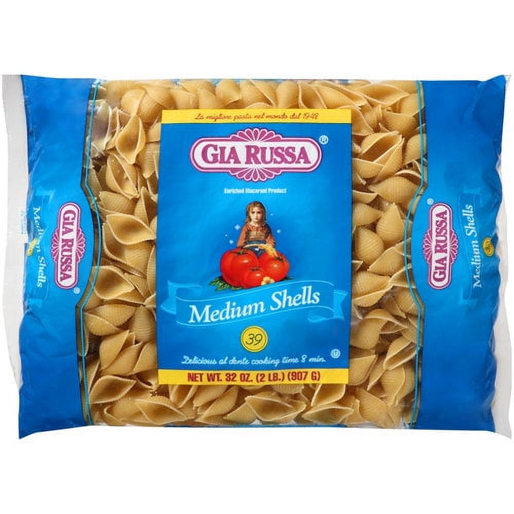 (6 pack) Gia Russa Medium Shells Pasta, 32 oz
