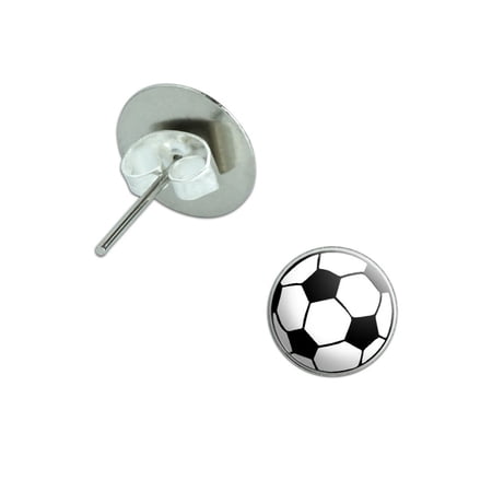 Soccer Ball Pierced Stud Earrings