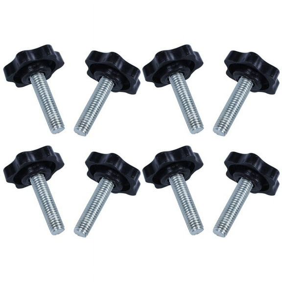 8 Pcs M8 x 30mm Male Thread 32mm Star Head Clamping Knob Black