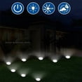 thumbnail image 3 of Lot de 6 Spots Led Solaires Encastrables au Sol - Ronds - Diamètre : 85 mm - Extérieur Résistant au Perçage - Façade en Acier Inoxydable - 6 Lampes Solaires - Ip44, Handing, 3 of 5