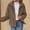Khaki, variant on Women's Solid Color Autumn And Winter Warm Zipper Pocket Long Sleeved Lapel Jacket Light Weight Jacket for Women Women Big Light Weight Womens Jacket Zip up Jacket Women Leopard Trim Anorak Jacket