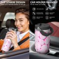 thumbnail image 5 of 30oz Handheld Travel Tumbler with Handle – Double Wall Stainless Steel Insulated Cup, Flip Straw Lid, Leak-Proof & BPA-Free for Hot and Cold Drinks – Durable Coffee & Juice Mug Pink, 5 of 7