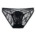 thumbnail image 2 of Rohuuque Women's Lace Panties Sheer Mesh Black Briefs Panties Cut Out Lace Breathable Cotton Lined Low Rise Cheeky Briefs Black C, 2 of 3