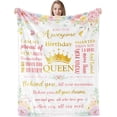 thumbnail image 1 of LHSHID Happy Birthday Blanket Gifts for Girls Women Floral Birthday Throw Blanket for Daughter Mom Bday Gift Ideas for Wife Grandma Happy Birthday Decorations Flannel Blanket for Female 30"x40", 1 of 9