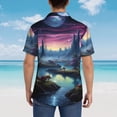 thumbnail image 4 of Disketp Fantasy Landscape Starry Night Hawaiian Shirts for Men,Mens Casual Short Sleeve Button Down Shirts Beach Shirt,3X-Large, 4 of 7