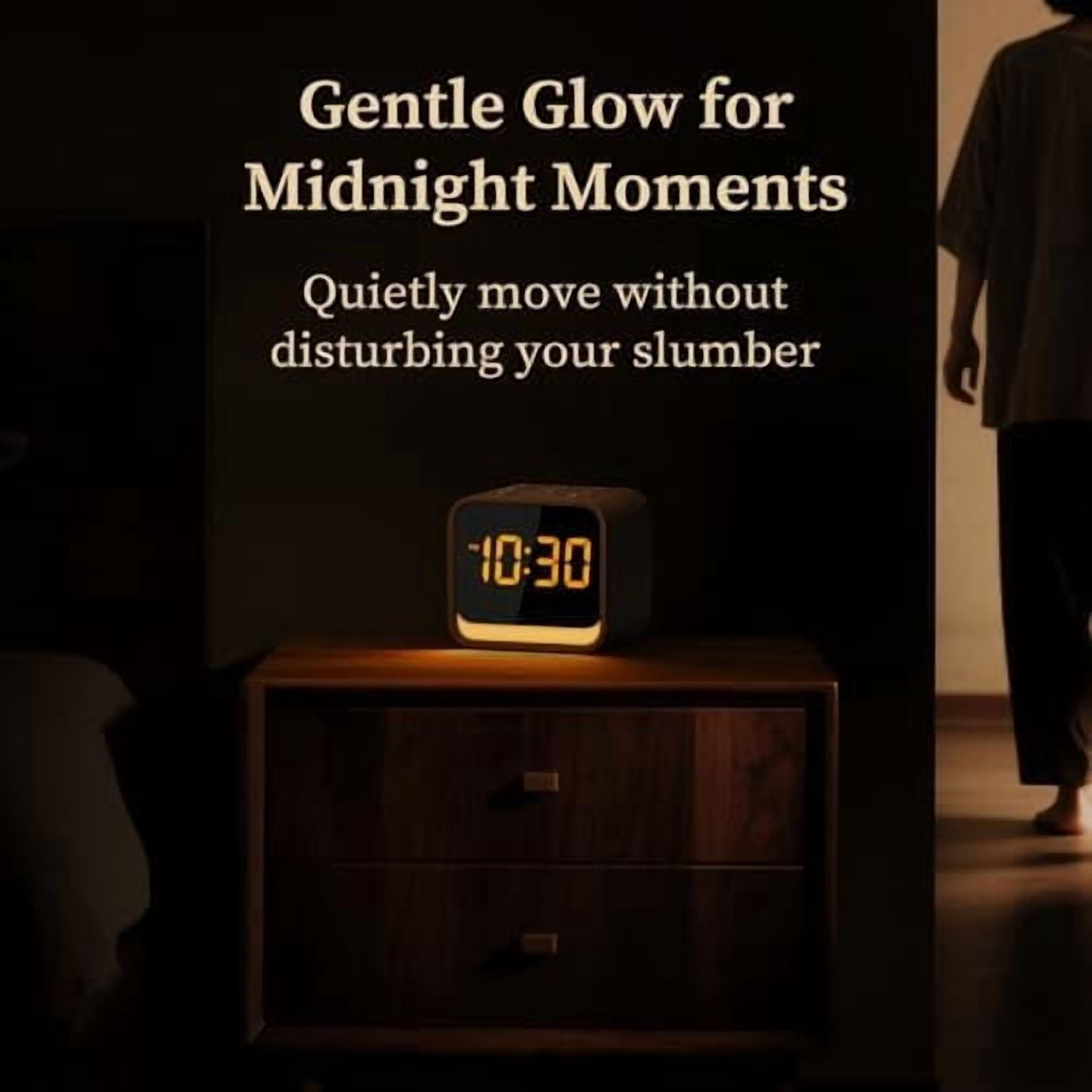 Wooden Sound Machine Alarm Clock for Bedrooms - Gentle Wake-Up with Birdsong, White Noise for Sleeping, Small Digital Clock for Phone-Free Routine