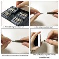 thumbnail image 3 of 25-In-1 Heavy Magnetic Screwdriver Set - Professional Repair Kit For Mobile, Laptop, Glasses With Star, Y-Type, Flat-Blade & Triangle Screwdrivers - Durable Portable Leather Case Tool, 3 of 5
