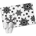 thumbnail image 6 of Christmas Snowflake Bathroom Rug Washable 2x3 Entryway Rug Non Slip Winter Xmas Simple Black White Front Door Mat Low Pile Indoor Doormat Throw Floor Carpet for Kitchen Bedroom Entrance, 6 of 8