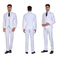 thumbnail image 5 of ETHAN Mens 3-Piece Suit Set Solid Polyester Slim Line for Career Fair Conference Presentation Set Black White, 5 of 7