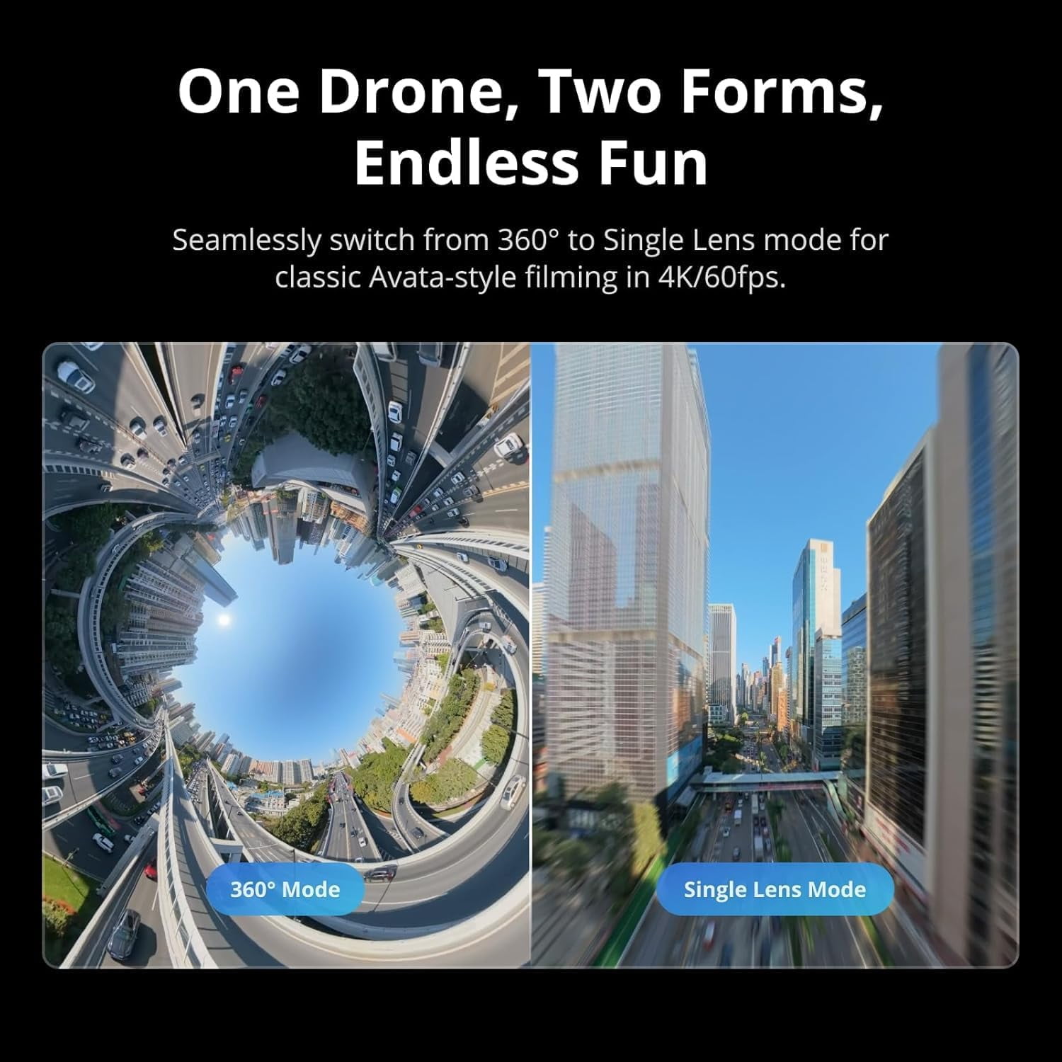 DJI Avata 360 (RC 2), 360° Drone With 1-Inch 8K 360° Imaging for FPV & Aerial Filming, Includes RC 2 With a Built-In Screen for Precise Control, 1 year NYC Care