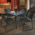 thumbnail image 3 of Regency 36 in Square Breakroom Table- Grey Top, Black Legs, 4 Zeng Stack Chairs- Black, 3 of 8