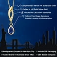 thumbnail image 2 of Gem Stone King 14K Yellow Gold Blue Created Sapphire and Lab Grown Diamond Pendant Necklace for Women | 1.03 Cttw | Gemstone September Birthstone | Pear Shape 7X5MM | With 18 inch Chain, 2 of 6