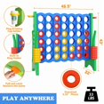 thumbnail image 2 of N1keft Oversized 4-to-score,Jumbo 4 in-a-row connect game Carry Bag Included,48”Giant connect game set for Adults with Drink holder,44 rings for kids,Blue+Green, 2 of 5