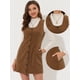 thumbnail image 2 of INSPIRE CHIC Vestido de pana informal con cuello redondo y botones para mujer marrón L, 2 of 6
