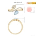 thumbnail image 5 of ANGARA Natural Aquamarine and Diamond Bypass Ring with Leaf Motif in 14K Yellow Gold for Women (Size-7x5mm) | March Birthstone, Birthday, Anniversary, Jewelry Gift for Women | Natural Aquamarine Ring, 5 of 10