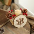 thumbnail image 1 of Fiudx Liquidación navideña Adornos de candelabros navideños Vela de cena Vela de té Adorno de escritorio Decoración de mesa de comedor Decoración de madera Vela decorativa Vela de Navidad, 1 of 6
