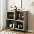 thumbnail image 3 of 2024 New Coffee Bar Cabinet with Storage, Industrial Sideboard Kitchen Buffet Cabinet with Sliding Door, Wood Metal Display Accent Cabinet, for Living Room, Hallway, Dining Room, 3 of 8