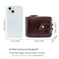 thumbnail image 5 of SCHLATUM Genuine Leather Wallets for Men with Zipper RFID Blocking Large Capacity Retro Mens Wallet, Brown, 5 of 7