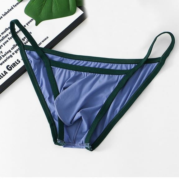 Mens Underwear Thongs Trendy Low Rise Solid Color Stretchy G-String Breathable Support Briefs