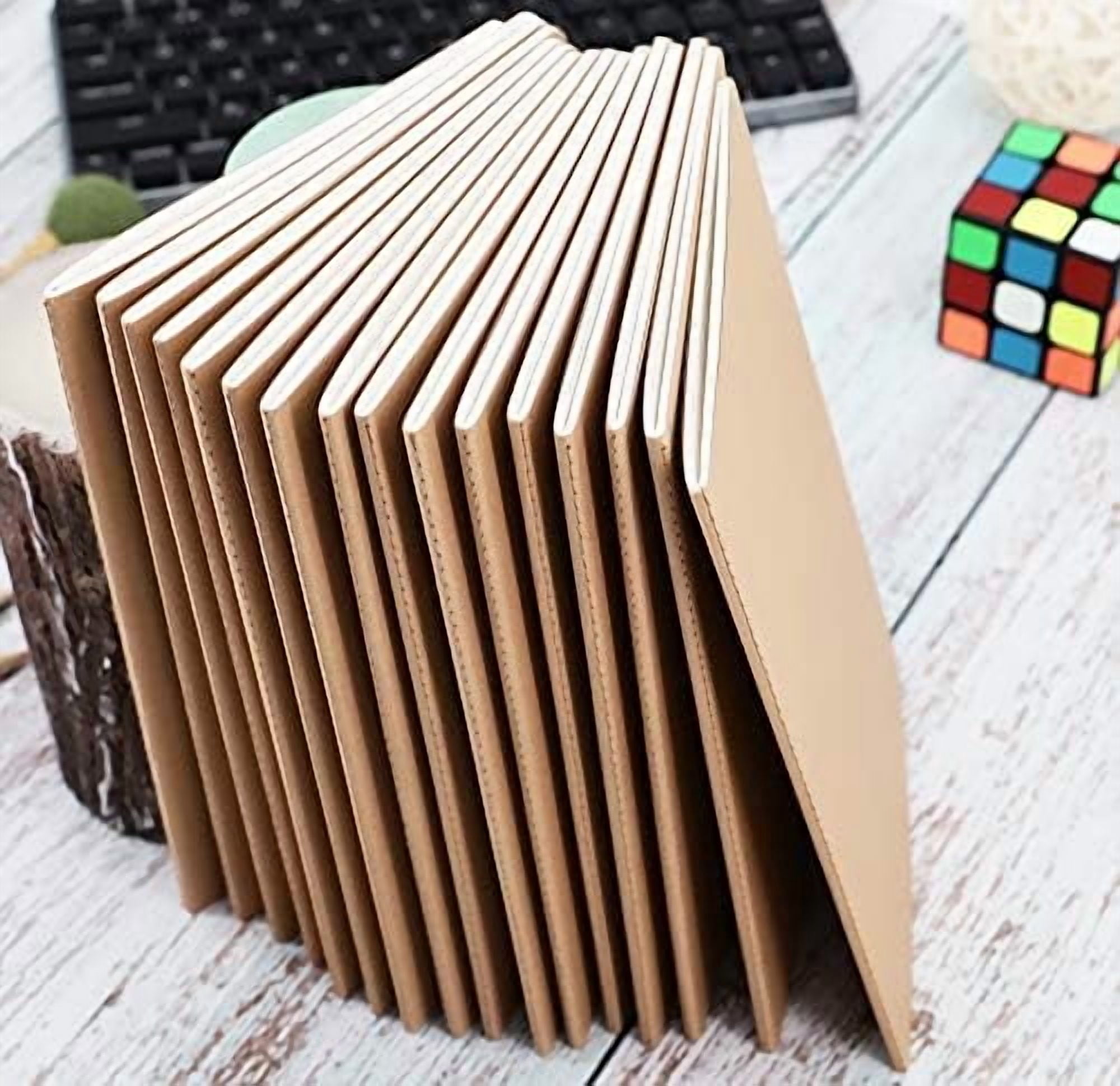 Quivanta 16 Pack Kraft Notebooks, Journals in Bulk for Writing, Blank Paper Sketchbooks, 60 Pages Notebook, 8.3x5.5 Inch, A5 Size, Travel Journal Set, for Gifts, Students and Office Supplies