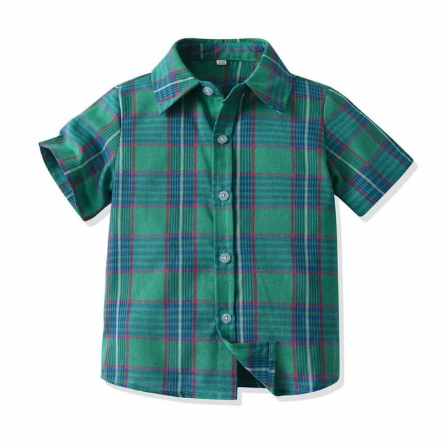 Children's Summer Boys Short Sleeve Shirt Middle Small Children's Casual