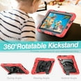 thumbnail image 2 of Dteck for Lenovo Tab M8 3rd Gen 2022 Tablet Case with Built in Screen Protector, Heavy Duty Rugged Cover with Rotating Stand Hand / Shoulder Strap for Lenovo Tab M8 (TB-8505F/8505X),Red, 2 of 7
