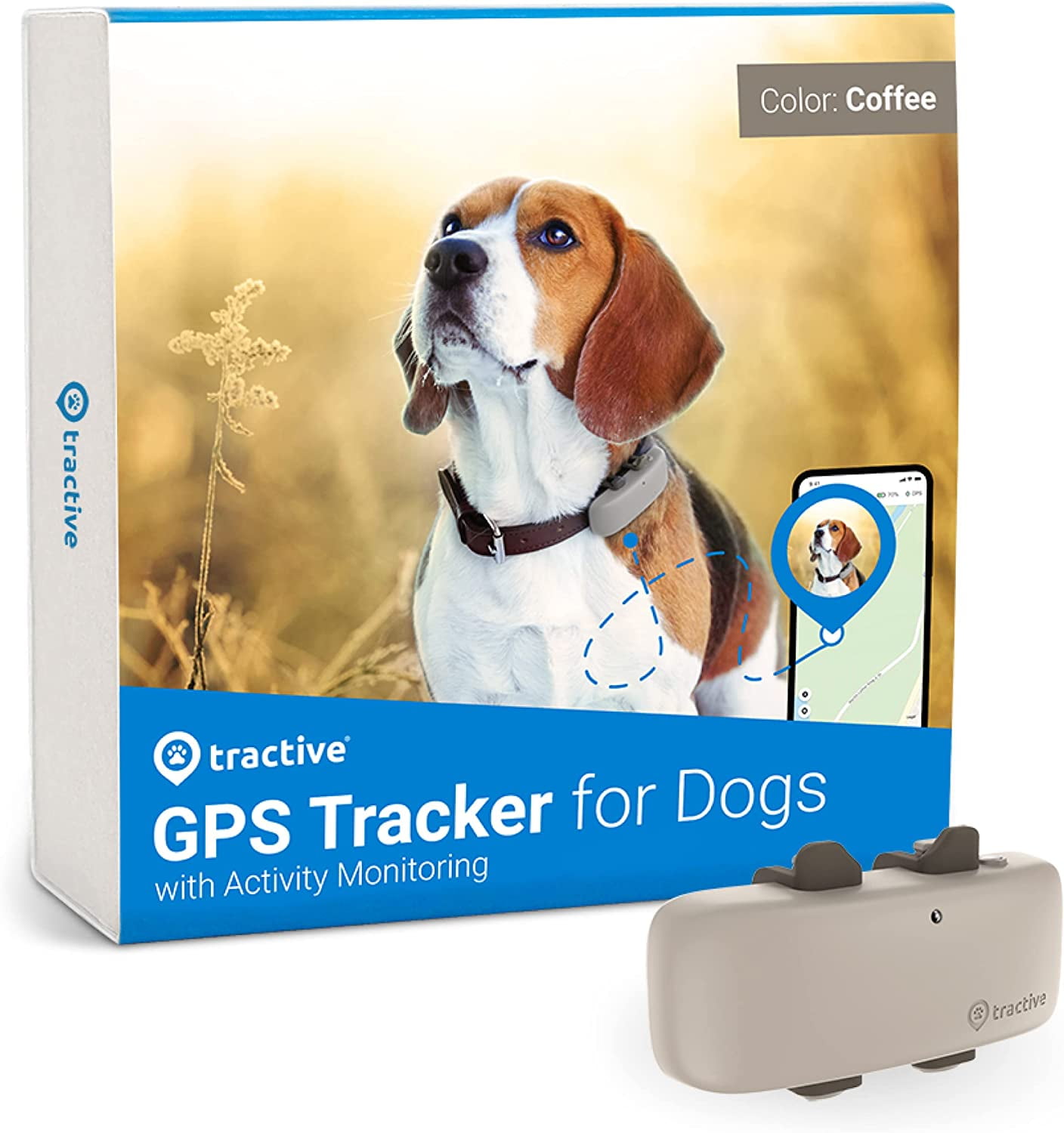 Tractive GPS Tracker for Dogs 2つ Tractive GPS Pet Tracker for Dogs Waterproof, GPS Location