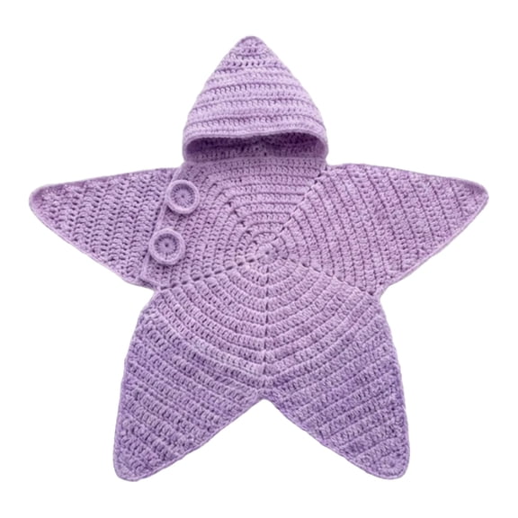Cozy Star's Suit Starfish Hooded Onesie, 5-Point Full-Body Star Shape Design, Soft Crochet Knit Loungewear, All-Round Cocooning Wrap for Home, Unique Star Suit Hooded Crochet Knit