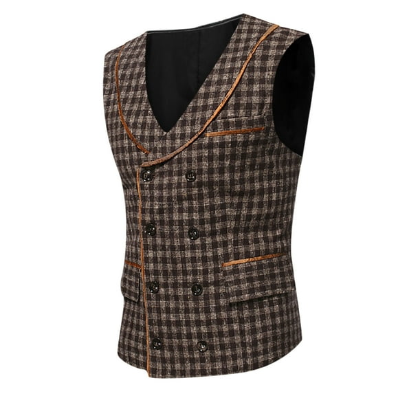 Mens Jackets Lightweight Casual Banquet Wedding All-match Business Vest Slim Lapel Double Breasted Suit Vest