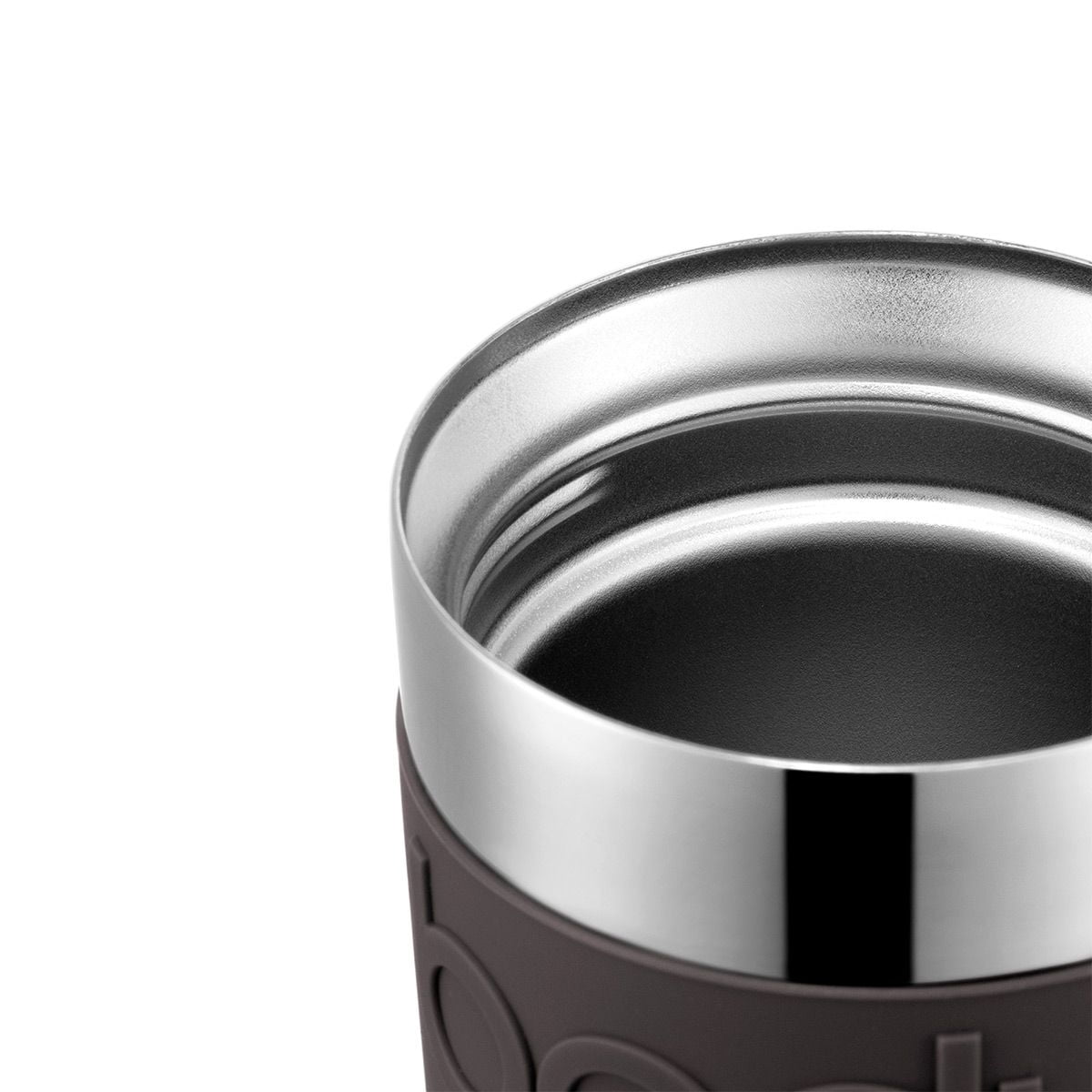 Vacuum travel mug, small, 0.35 l, 12 oz, stainless steel black and silver