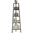 thumbnail image 3 of Gzxs Corner Shelf, 5 Tier Bookshelf, Industrial Corner Bookcase Plant Shelf for Bedroom, Living Room, Office, Kitchen, Display Shelf & Storage Ladder Corner Shelf, Rustic Brown, 3 of 9