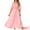 Pink, variant on DARING DIVA Puff Half Sleeve Square Neck Smocked Flowy Maxi Dress S Pink