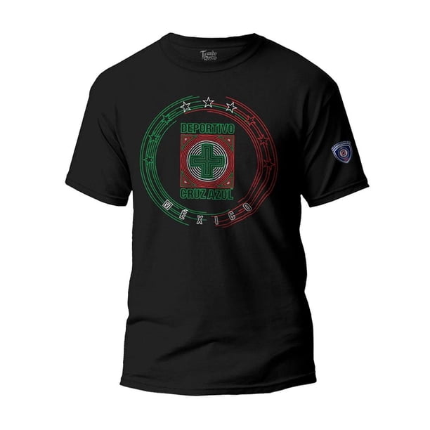 Playera Tirando Rostro Cruz Azul Talla M tricolor negro