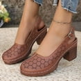thumbnail image 5 of YLYL Womens Roman Sandals Hollow out Ankle Strap Closed Toe Chunky Heel Retro Dressy Summer Shoes, 5 of 9