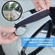 Oktree Blind Spot Mirror for Cars, Universal Fit, Carbon Fiber Black Housing, Rain Cover, Easy Install, 2-Pack