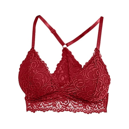 

Frehsky lingerie for women Women Lace Fashion Sling Without Steel Ring Small Sling Red