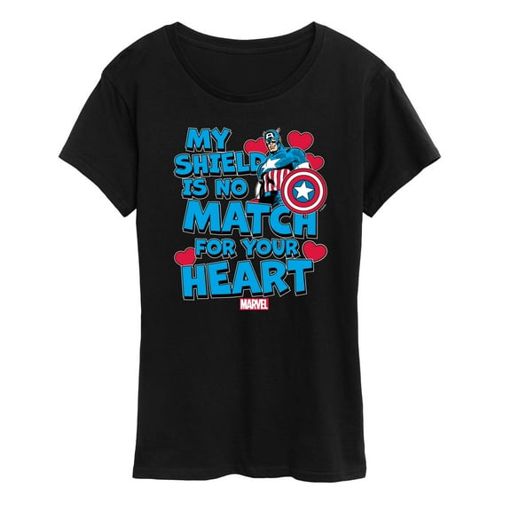Marvel - Captain America My Shield Valentine Short Sleeve Graphic T-Shirt