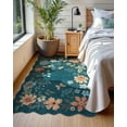 thumbnail image 3 of Moynesa 3'x5' Floral Bedroom Rugs Rugs, Area Rugs 3x5ft Rug for Entryway Ultra-Thin Soft Rug, Non-Slip Washable Rugs Stain Resistant Boho Rug Low-Pile Throw Rug for ‎Living Room Office,Blue, 3 of 8